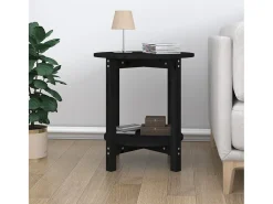 Mesa de centro de madera maciza de pino negro Ø55x60 cm ES23341
