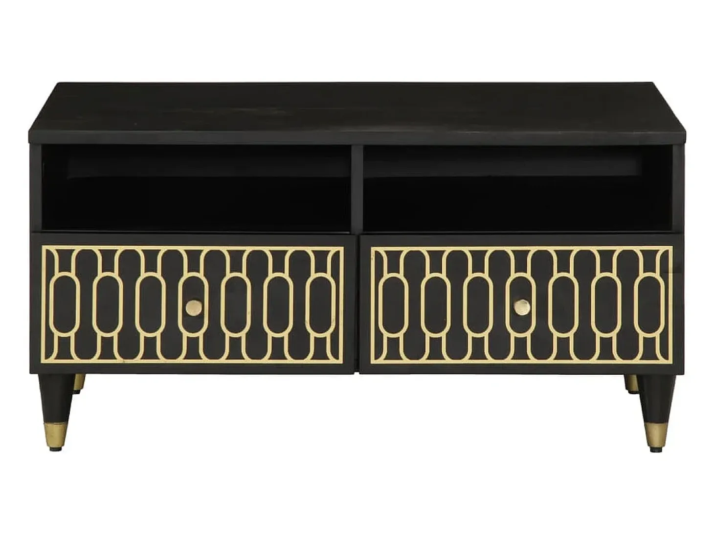 Mesa de centro de madera maciza mango 80x54x40 cm