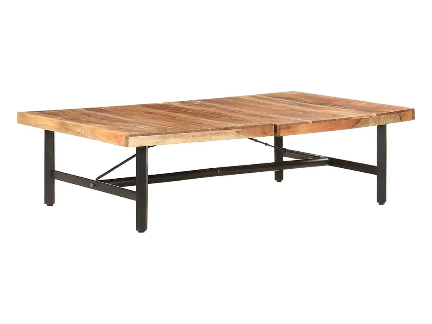 Mesa de centro de madera maciza de acacia 142x90x42 cm