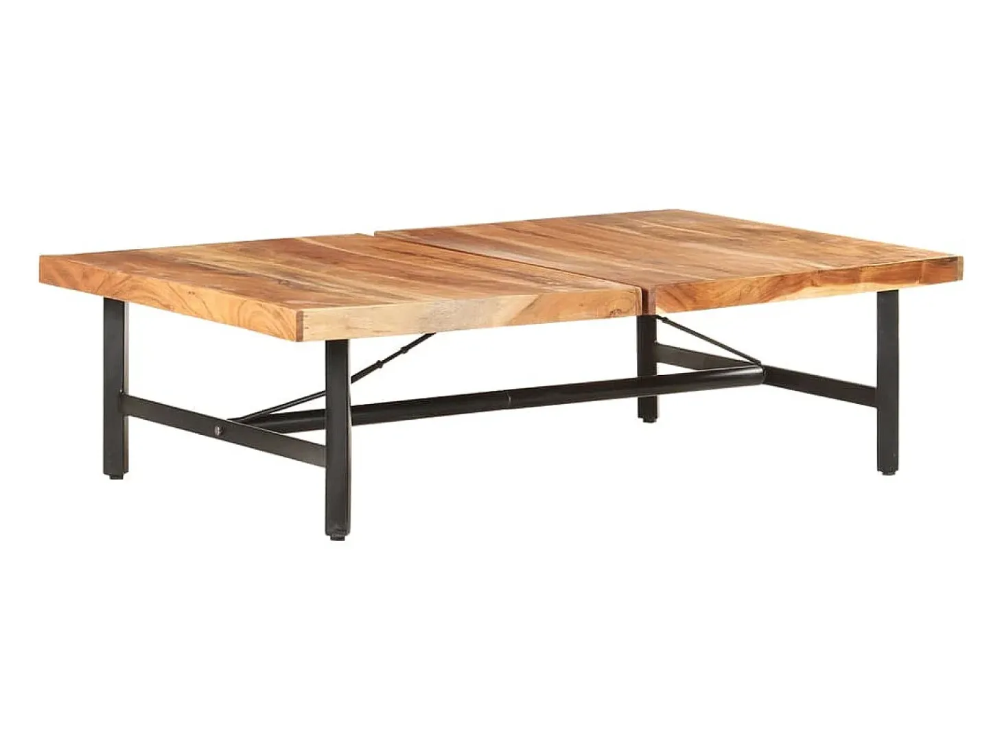 Mesa de centro de madera maciza de acacia 142x90x42 cm