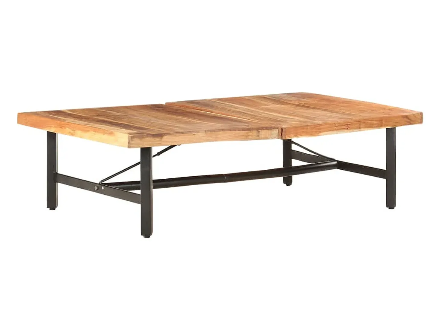 Mesa de centro de madera maciza de acacia 142x90x42 cm