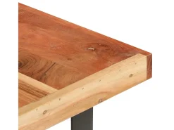 Mesa de centro de madera maciza de acacia 142x90x42 cm