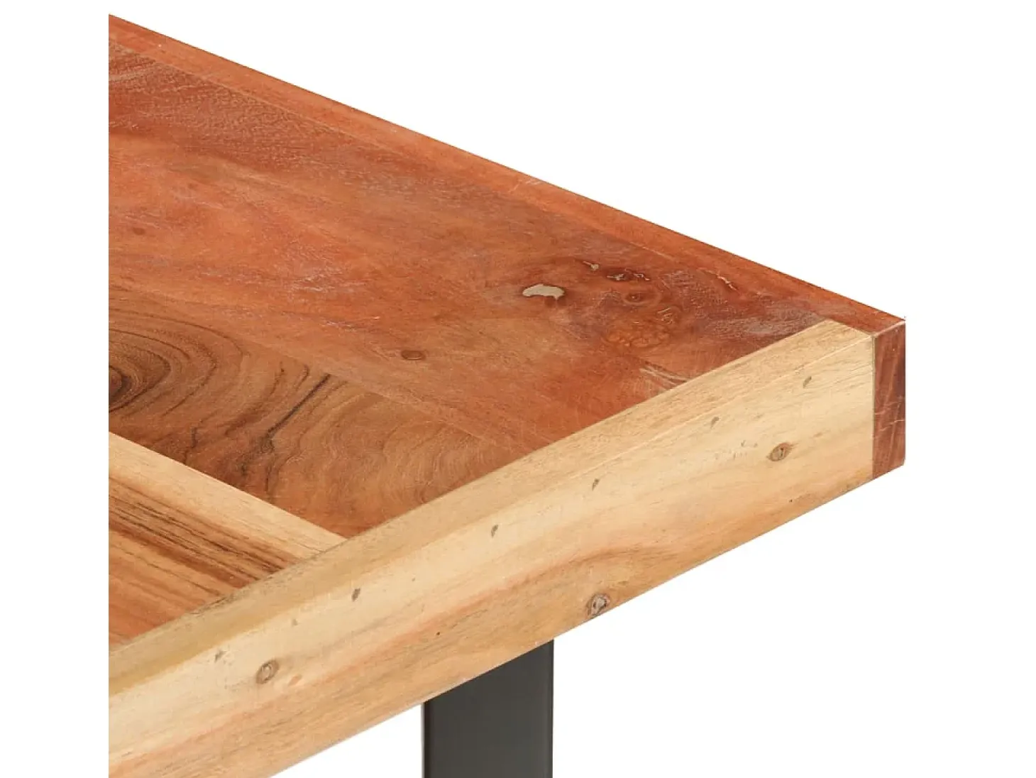 Mesa de centro de madera maciza de acacia 142x90x42 cm
