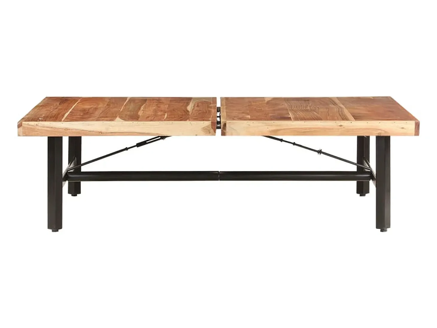 Mesa de centro de madera maciza de acacia 142x90x42 cm