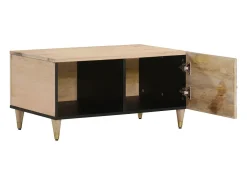Mesa de centro de madera maciza de mango 80x50x40 cm