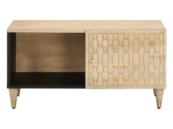 Mesa de centro de madera maciza de mango 80x50x40 cm