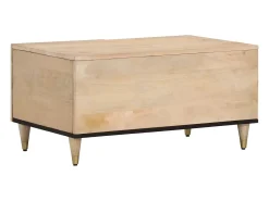Mesa de centro de madera maciza de mango 80x50x40 cm