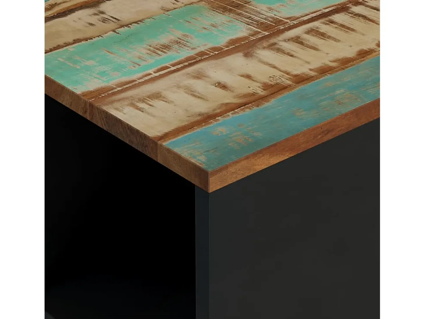 Mesa de centro de madera maciza reciclada 60x50x35 cm