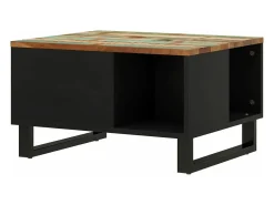Mesa de centro de madera maciza reciclada 60x50x35 cm