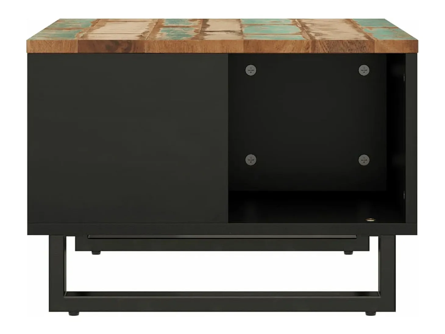 Mesa de centro de madera maciza reciclada 60x50x35 cm
