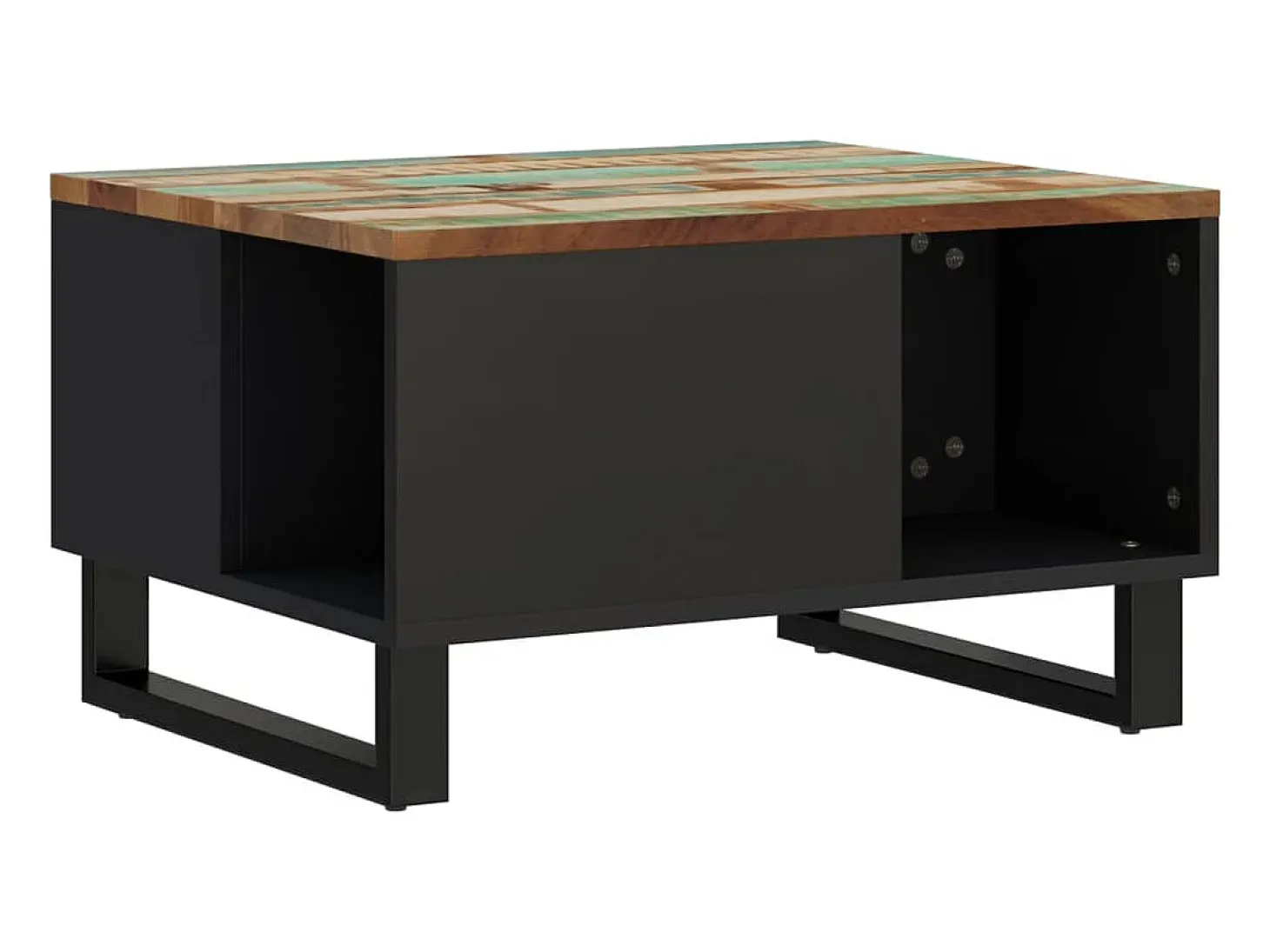 Mesa de centro de madera maciza reciclada 60x50x35 cm