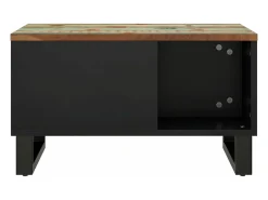 Mesa de centro de madera maciza reciclada 60x50x35 cm