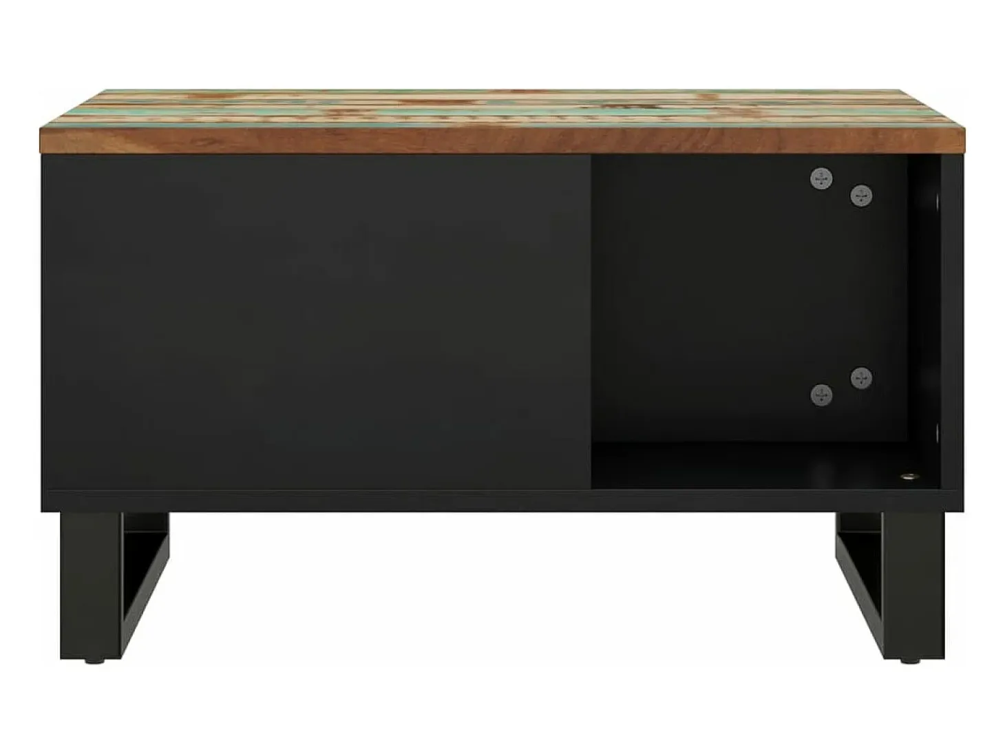 Mesa de centro de madera maciza reciclada 60x50x35 cm