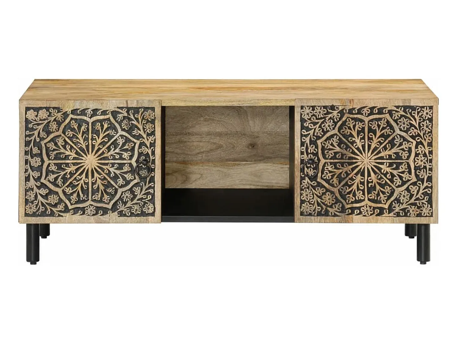 Mesa de centro de madera maciza mango 100x54x40 cm