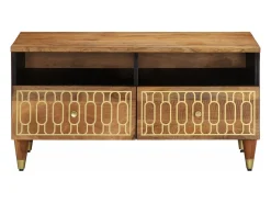 Mesa de centro de madera maciza mango 80x54x40 cm