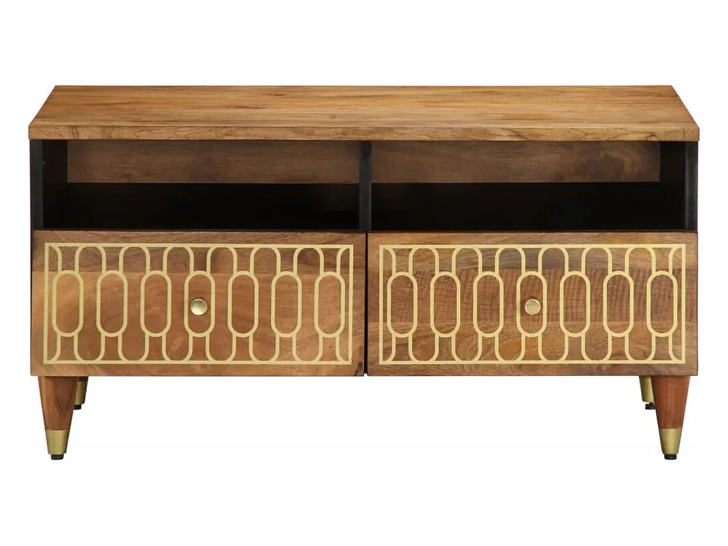 Mesa de centro de madera maciza mango 80x54x40 cm