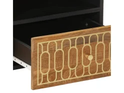 Mesa de centro de madera maciza mango 80x54x40 cm