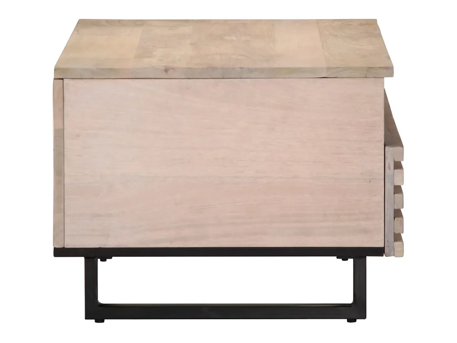 Mesa de centro de madera maciza de mango 80x55x40 cm