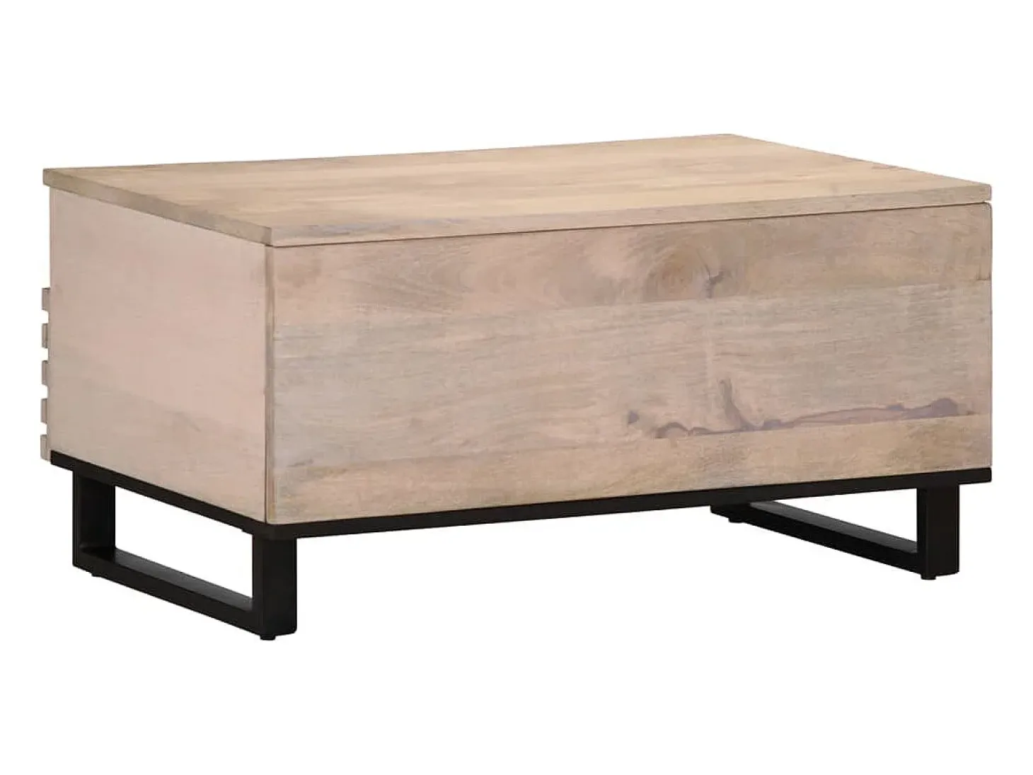 Mesa de centro de madera maciza de mango 80x55x40 cm