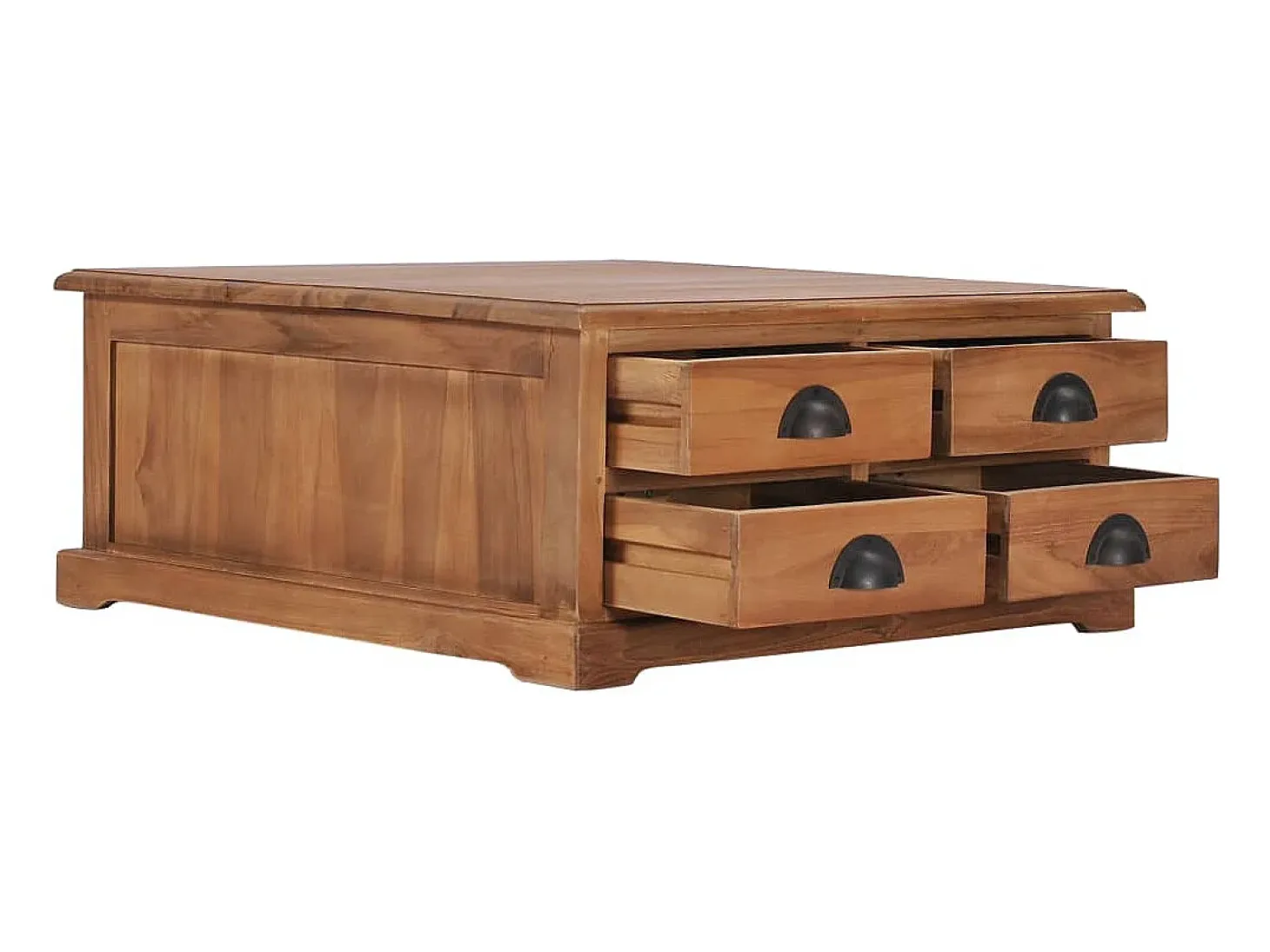 Mesa de centro de madera de teca maciza 68x68x30 cm