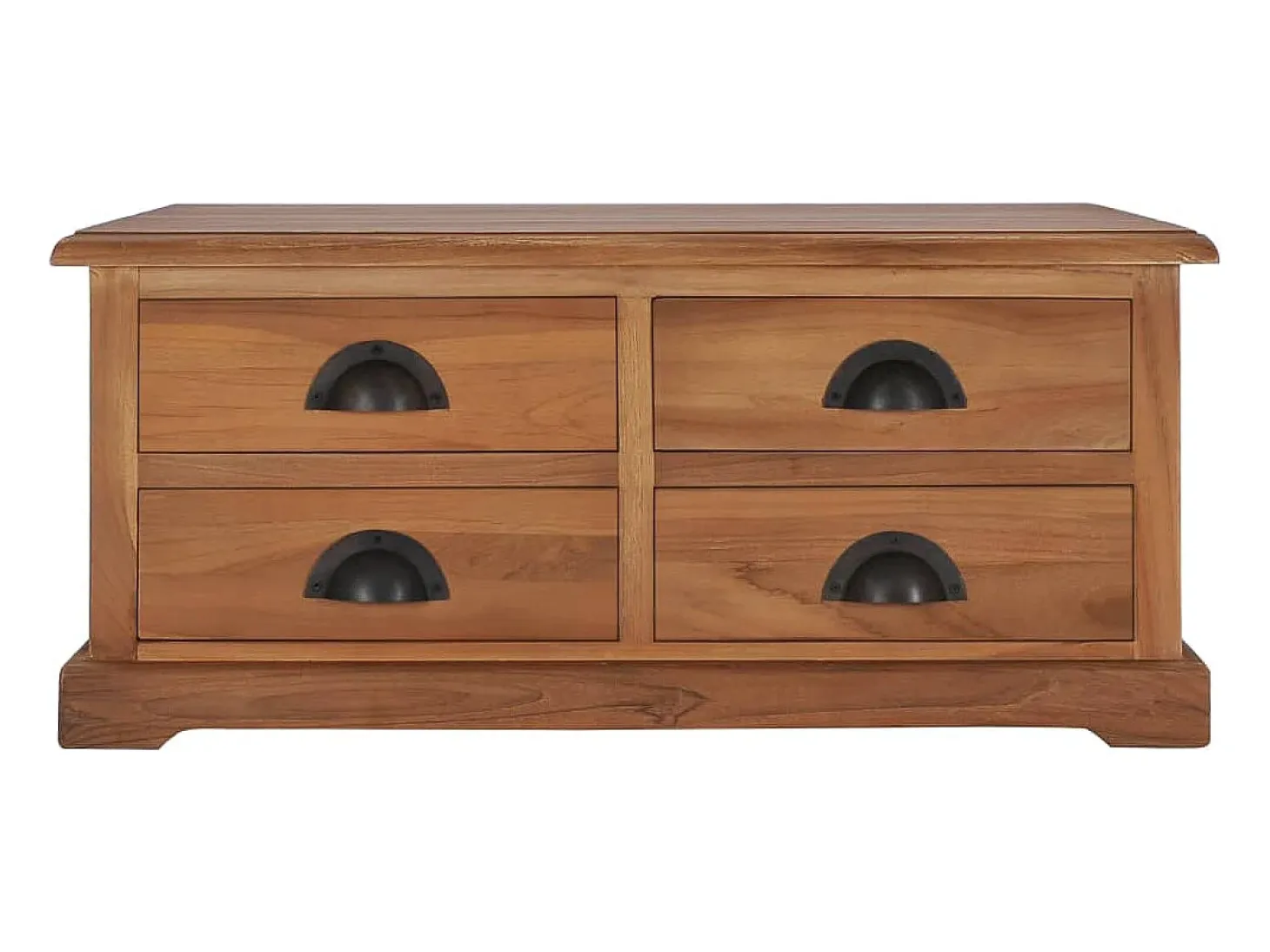 Mesa de centro de madera de teca maciza 68x68x30 cm