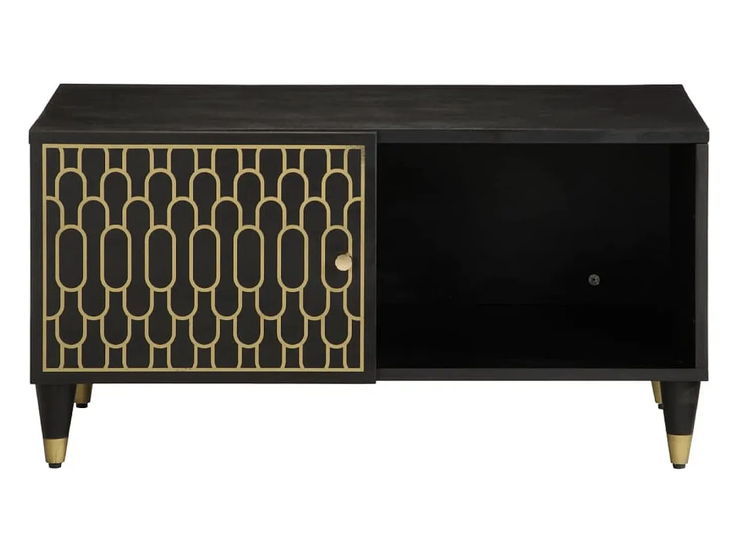 Mesa de centro de madera maciza de mango 80x50x40 cm