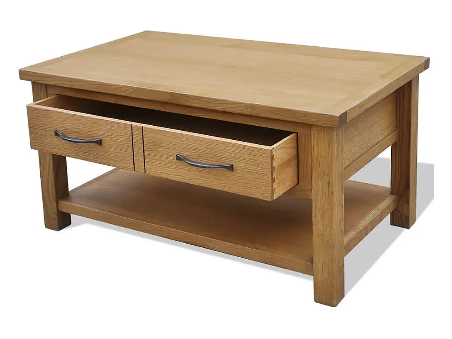 Mesa de centro de madera maciza de roble 88x53x45 cm