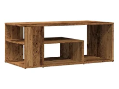 Mesa de centro de madera contrachapada envejecida 100x50x40 cm