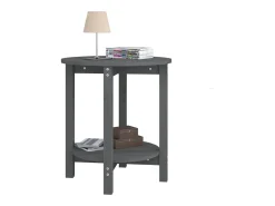 Mesa de centro de madera maciza de pino gris Ø55x60 cm ES37662