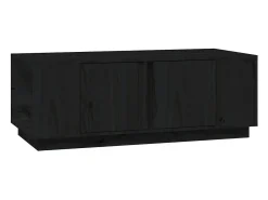 Mesa de centro de madera maciza de pino negro 110x50x40 cm