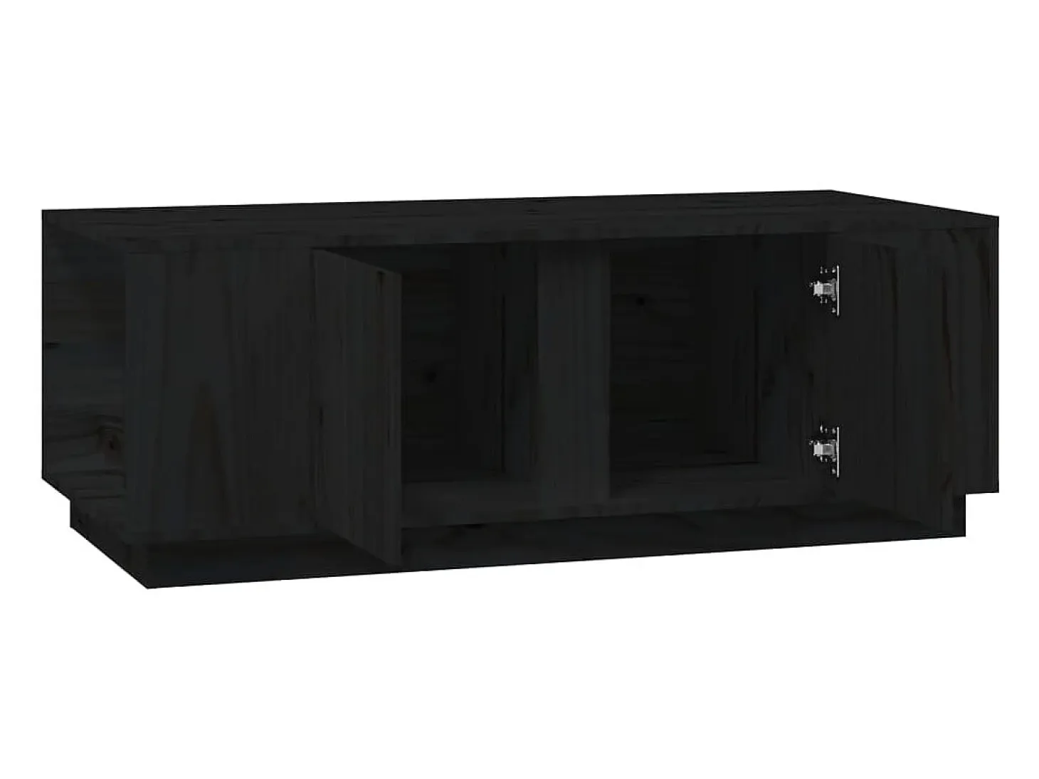Mesa de centro de madera maciza de pino negro 110x50x40 cm