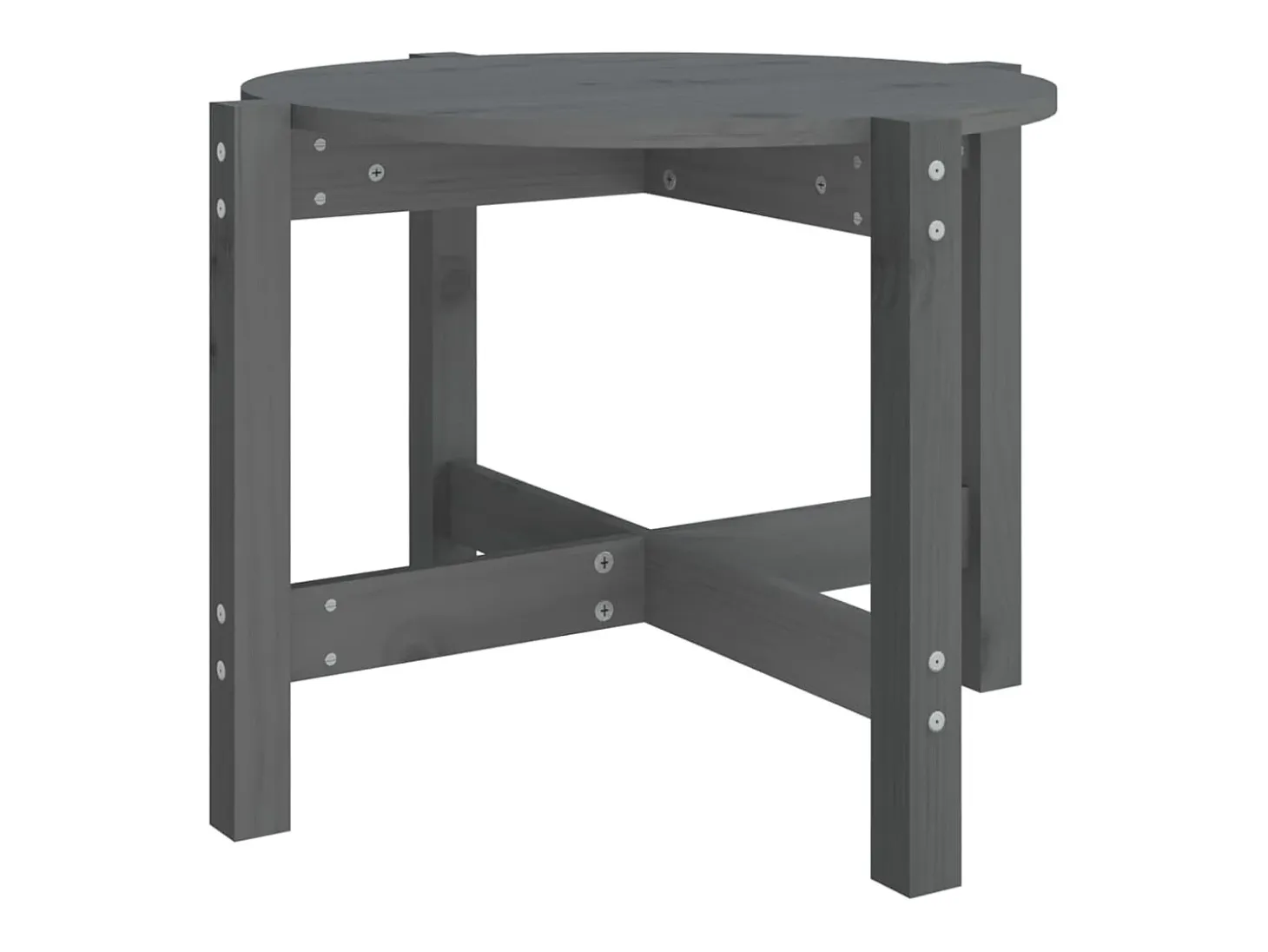 Mesa de centro de madera maciza de pino gris 62,5x45 cm