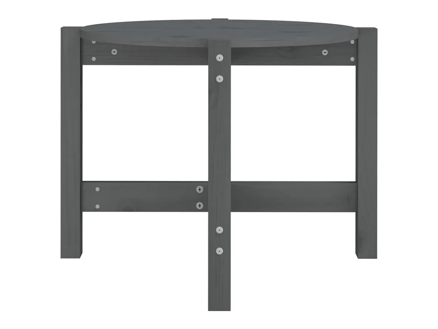 Mesa de centro de madera maciza de pino gris 62,5x45 cm