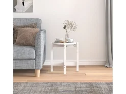 Mesa de centro de madera maciza de pino blanco Ø42,5x45 cm ES90312