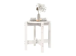 Mesa de centro de madera maciza de pino blanco Ø42,5x45 cm ES90312