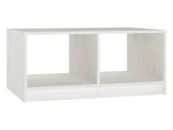 Mesa de centro de madera maciza de pino blanco 75x50x33,5 cm