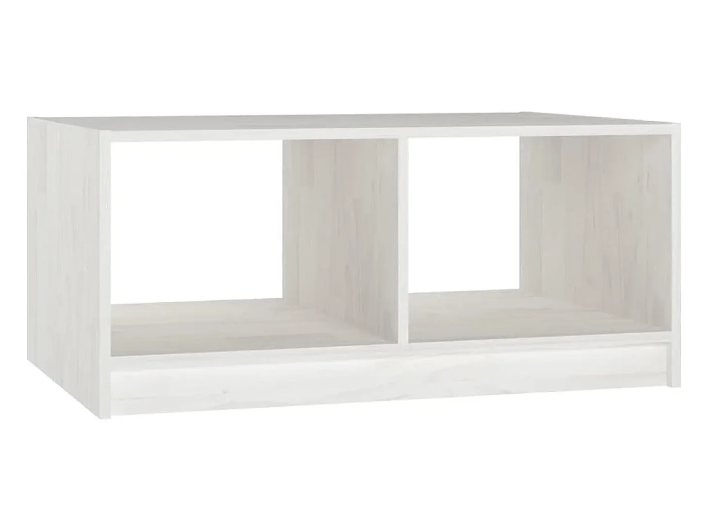 Mesa de centro de madera maciza de pino blanco 75x50x33,5 cm