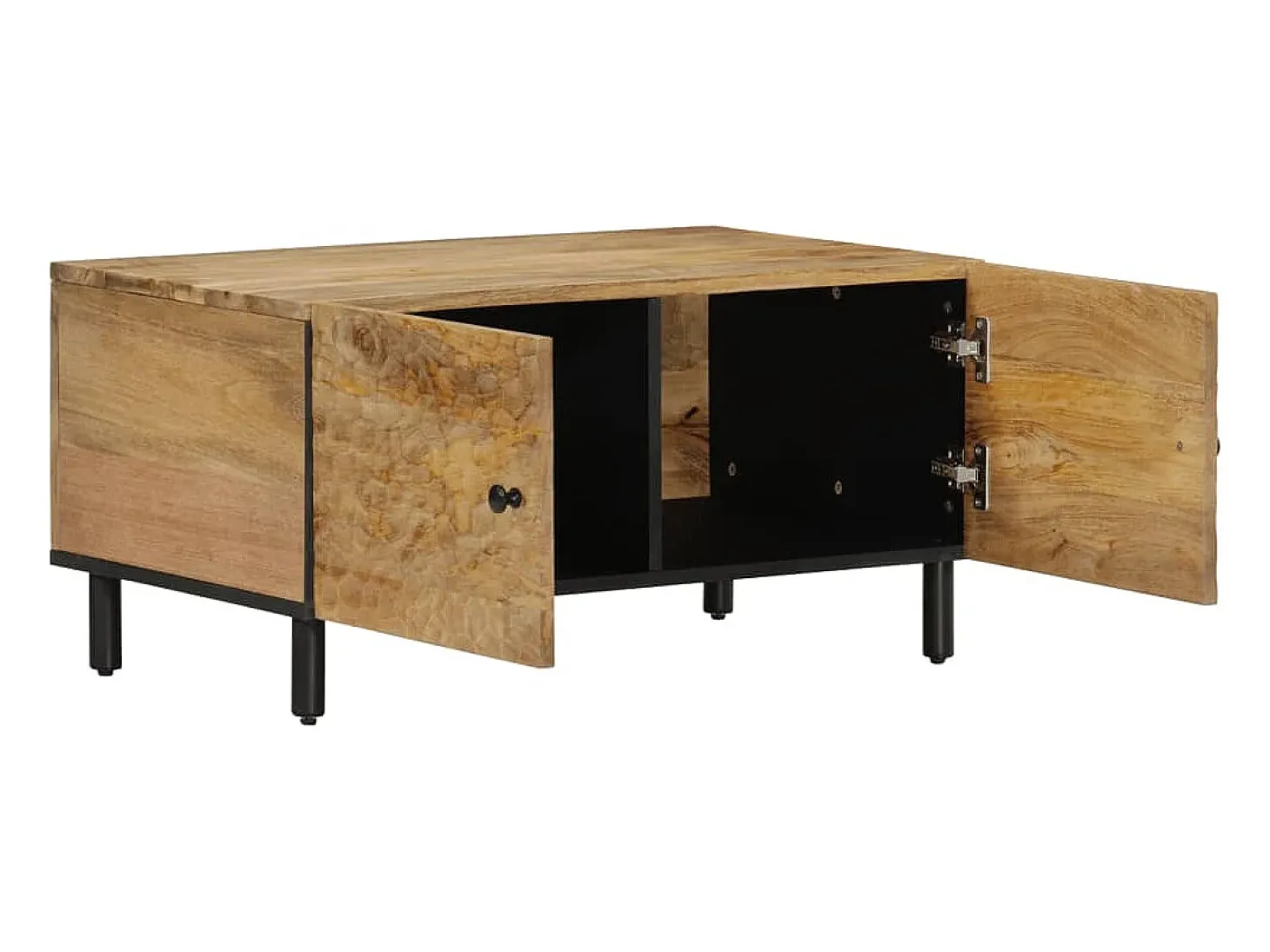 Mesa de centro de madera maciza de mango 80x50x40 cm