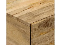 Mesa de centro de madera maciza de mango 80x50x40 cm