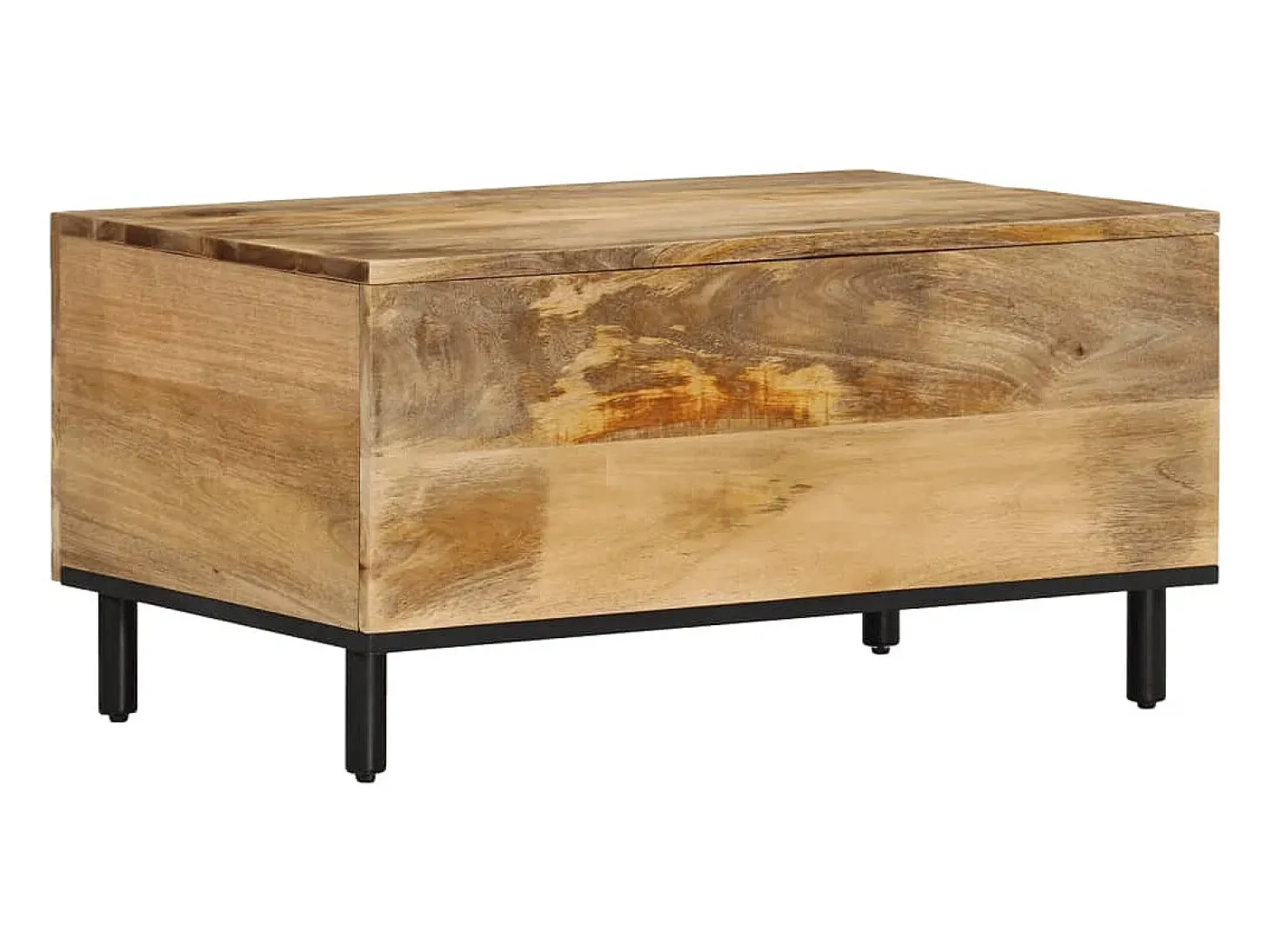 Mesa de centro de madera maciza de mango 80x50x40 cm