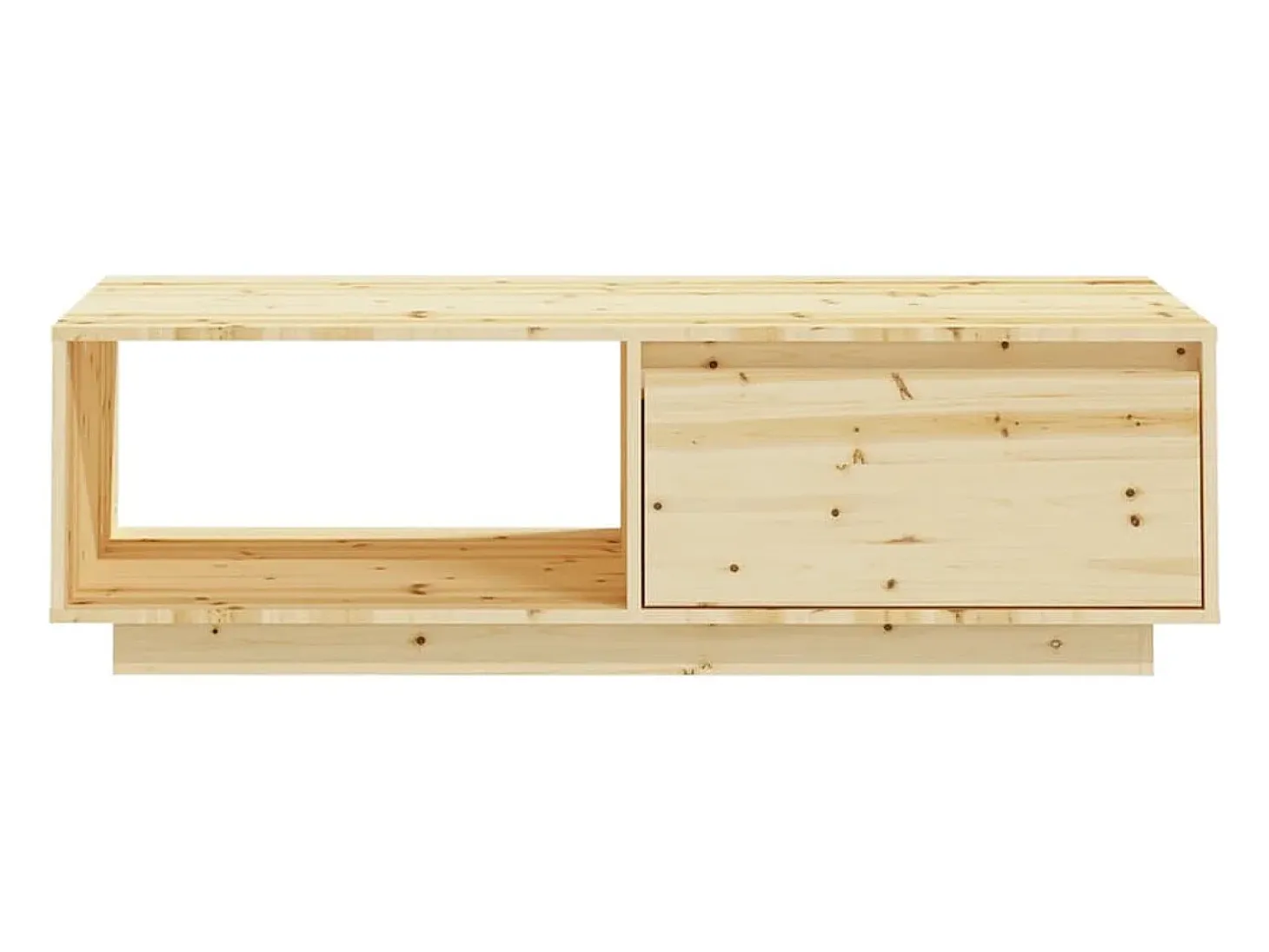 Mesa de centro de madera maciza de abeto 110x50x33,5 cm