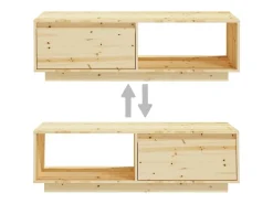 Mesa de centro de madera maciza de abeto 110x50x33,5 cm