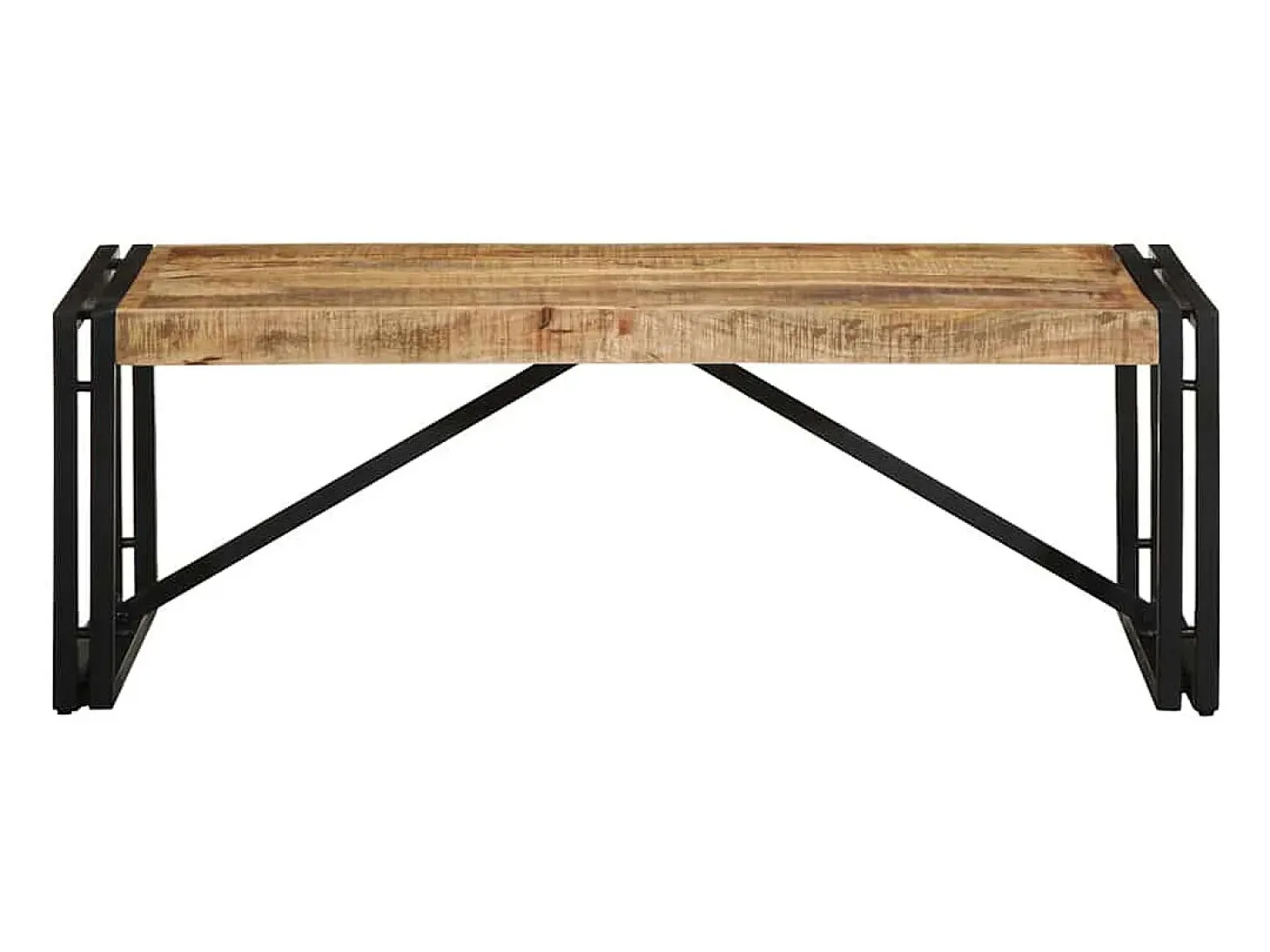 Mesa de centro de madera maciza de mango rugosa 100x50x35 cm