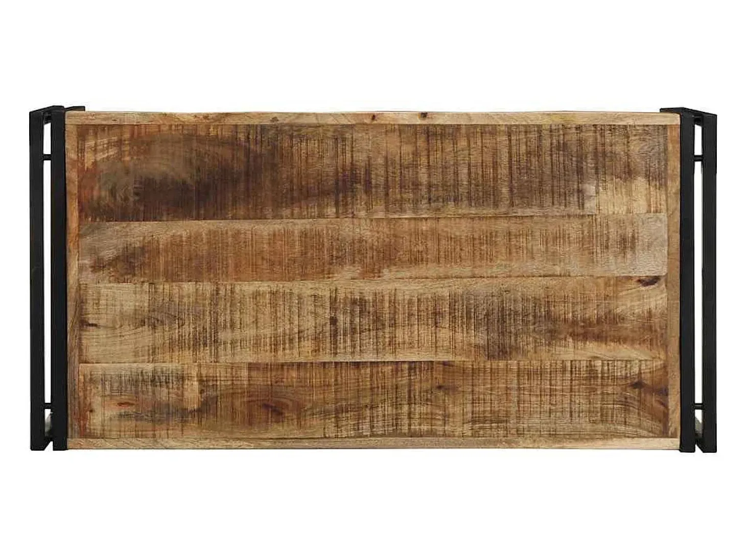 Mesa de centro de madera maciza de mango rugosa 100x50x35 cm