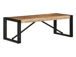 Mesa de centro de madera maciza de mango rugosa 100x50x35 cm