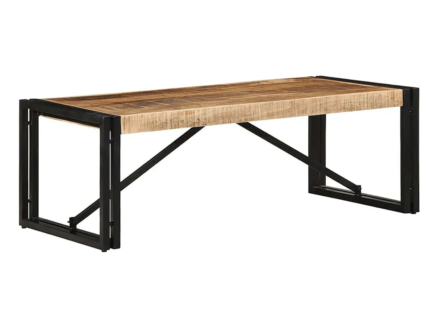 Mesa de centro de madera maciza de mango rugosa 100x50x35 cm