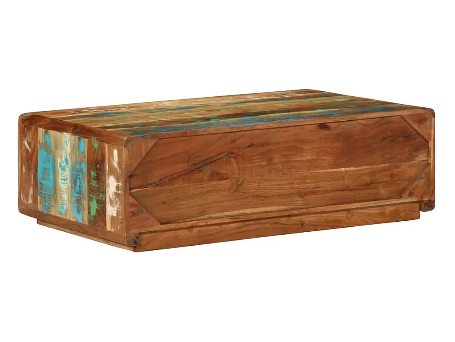 Mesa de centro de madera maciza reciclada 89x55x29 cm