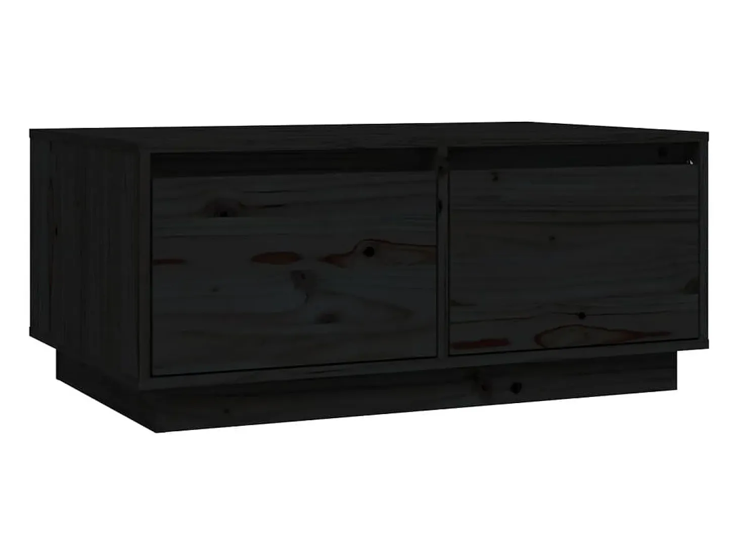 Mesa de centro de madera maciza de pino negro 80x50x35 cm