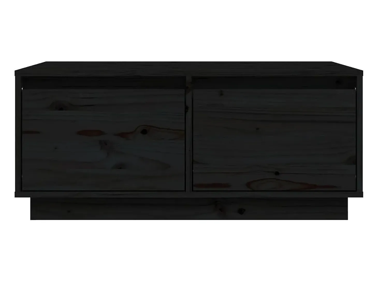 Mesa de centro de madera maciza de pino negro 80x50x35 cm