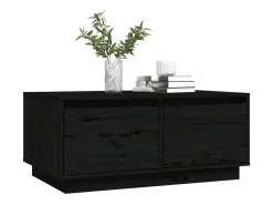 Mesa de centro de madera maciza de pino negro 80x50x35 cm